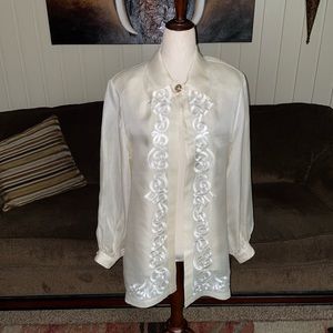 Starington • Women • Size 8 • Silk • White •  Blouse/Jacket • 2 Set